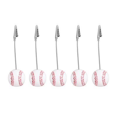 NUOBESTY Baseball Place Card Holders, Mini Baseball Base Table Number Holders Metal Note Clamps Photo Stands Message Clips for Sports Wedding Party Supplies 5pcs