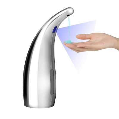 Automatic Soap Dispenser,300ml/10.2oz Touchless Soap Dispenser for Liquid,0.26S Quick Flows,Waterproof Base and Smart Sensor,for Kids Bathroom Kitchen Countertop,Silver