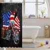 American Flag Shower Curtains,Motorcycle Bathroom Curtains for Kids Teens Adult,Eagle Animal Brown Waterproof Bath Curtains,with 12 Hooks Suits for Bathtub,72" W x 78" L view 2