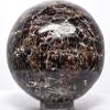 47mm 205g Deep Red w/Orange Garnet Almandine Sphere Polished Natural Sparkling Gemstone Crystal Mineral Ball - India + Stand view 1