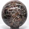 47mm 205g Deep Red w/Orange Garnet Almandine Sphere Polished Natural Sparkling Gemstone Crystal Mineral Ball - India + Stand view 4