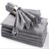 Cotton Textured Cloth Dinner Napkins Set of 6 (20X20 Inch - Charcoal Grey) 100% Cotton Everyday Use Premium Quality Over Sized Cloth Napkins with Mitered Corners Ultra Soft Durable Hotel Quality view 1