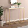 Safdie & Co. - Marble White Console Tables for Entryway, Gold Metal Console Table, Use As Doorway Table, Narrow Bar Table, or Accent Furniture for Decorating Foyer, 31 x 12 x 28 inches view 2