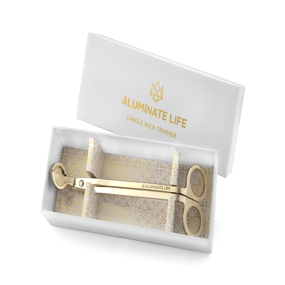 ALUMINATE LIFE Wick Trimmer-Candle Wick Trimmer, Gold Tone Steel Clipper