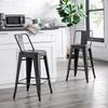 AC Pacific 24 Metal Barstool Set of 2  Country Rustic Style with Low Back, Lightweight & Sturdy Build, Easy Assembly  Black Matte view 2