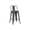 AC Pacific 24 Metal Barstool Set of 2  Country Rustic Style with Low Back, Lightweight & Sturdy Build, Easy Assembly  Black Matte view 4