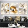 Black Gold Line Abstract Canvas Painting Nordic Minimalist Posters Prints Modern Wall Art Picture Living Room Home Decor 20x35cm(8x14in)x3 Frameless view 3