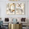 Black Gold Line Abstract Canvas Painting Nordic Minimalist Posters Prints Modern Wall Art Picture Living Room Home Decor 20x35cm(8x14in)x3 Frameless view 4