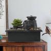 jinyi2016SHOP Desktop Fountain Waterfall Desktop Water Fountain Small Fountain Circulating Waterscape Living Room Fengshui Wheel Handicrafts Ornaments Bonsai Zen Meditation Waterfall view 2