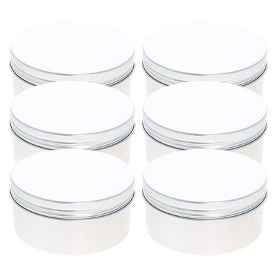 Aicosineg 6.8 oz Round Aluminum Cans Tin Can Screw Top Metal Lid Containers for Lip Balm, Crafts, Cosmetic, Candles, Candies, 200ml 6Pcs