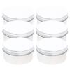 Aicosineg 6.8 oz Round Aluminum Cans Tin Can Screw Top Metal Lid Containers for Lip Balm, Crafts, Cosmetic, Candles, Candies, 200ml 6Pcs view 1