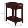 Benjara Accent Table with 1 Drawer and Bottom Shelf, Brown view 3