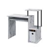 Benjara Computer Desk with Built in Bookshelf, White and Black view 1