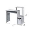 Benjara Computer Desk with Built in Bookshelf, White and Black view 2