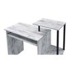 Benjara Computer Desk with Built in Bookshelf, White and Black view 3