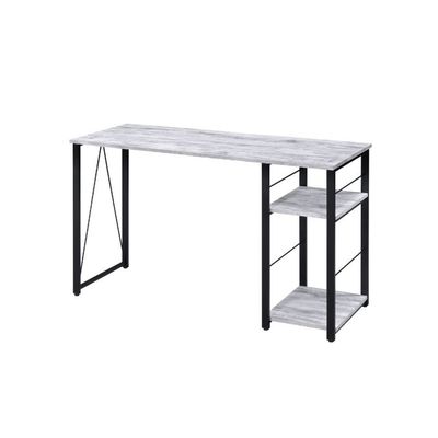 Benjara Writing Desk with Rustic Wood Finish, White and Black