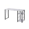 Benjara Writing Desk with Rustic Wood Finish, White and Black view 1