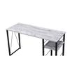 Benjara Writing Desk with Rustic Wood Finish, White and Black view 3