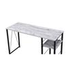 Benjara Writing Desk with Rustic Wood Finish, White and Black view 4