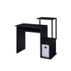 Benjara Computer Desk with Built in Bookshelf, Black view 1