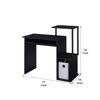 Benjara Computer Desk with Built in Bookshelf, Black view 2