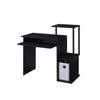 Benjara Computer Desk with Built in Bookshelf, Black view 4