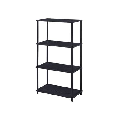 Benjara Bookshelf with Black Metal Frame