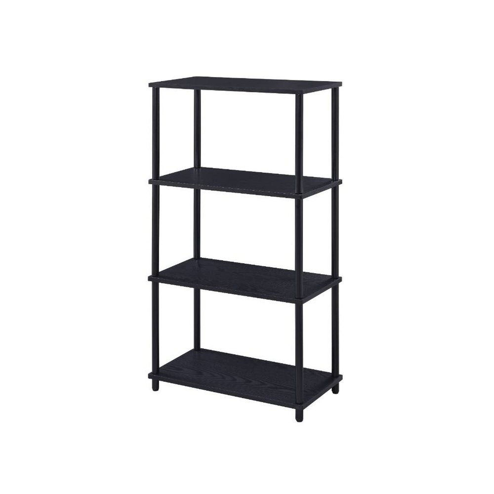 Benjara Bookshelf with Black Metal Frame