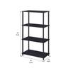 Benjara Bookshelf with Black Metal Frame view 3