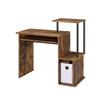 Benjara BM251351 Computer Desk with Built in Bookshelf Weathered Oak Brown & Black view 1