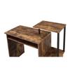 Benjara BM251351 Computer Desk with Built in Bookshelf Weathered Oak Brown & Black view 3
