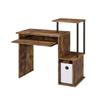 Benjara BM251351 Computer Desk with Built in Bookshelf Weathered Oak Brown & Black view 4