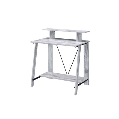 Benjara Writing Desk with V Shaped Frame, White and Black