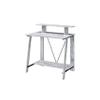 Benjara Writing Desk with V Shaped Frame, White and Black view 1
