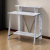 Benjara Writing Desk with V Shaped Frame, White and Black view 2