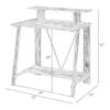 Benjara Writing Desk with V Shaped Frame, White and Black view 3