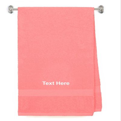 BY LORA Personalized Embroidered Extra Large Terry Cotton Bath Bath Sheet Towel  Custom Monogram Bathroom Bath Sheet Towels, Ideal for Housewarming, Wedding & Spa Gifts - Coral