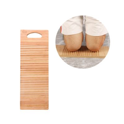 Bamboo Washboard, Laundry Scrubber Board, Anti-Slip Clothes Cleaning Board Hand Wash Board Manual Clothes Washing Tool, Household Tools Vintage Decor (Size : 60 * 20 * 1.8cm)