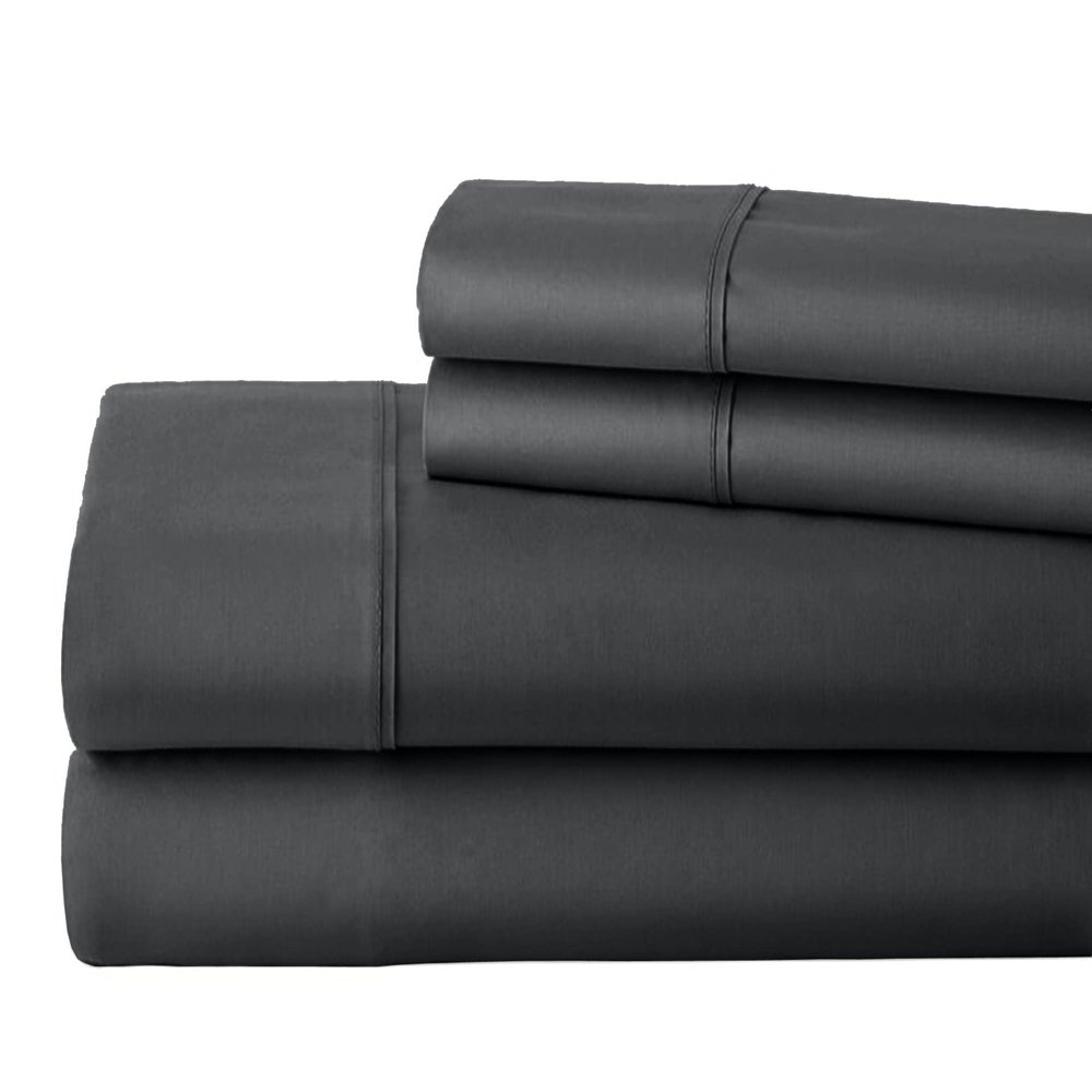 1000 Thread Count 100% Egyptain Cotton RV Short Queen, Dark Grey [4 PC] Sheets Set, Long-Staple Egypt Cotton Bedsheet, Breathable, Soft & Silky Sateen Weave, Fits Upto 18" Deep Pockets Mattress