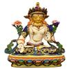Brass Gold-Plated &Famille Rose Tibetan Buddhism White Tara Goddess Dolma Bodhisattva Statue(7.2" H) view 1