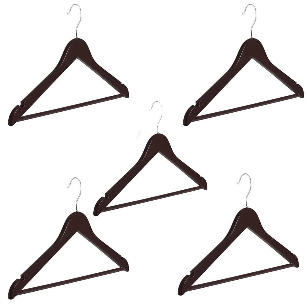 Abs Plastic Clothes/Suit Hangers, Perfect for Dresses, Blouses and Pants, Shirts, Ties, Scarves and Sweaters, Coat Set of 5 - Burgundy