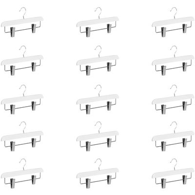 Abs Plastic Trouser Skirt Hangers, Perfect for Skirts, Pants, Slacks, Jeans, and More Set of 15 - White