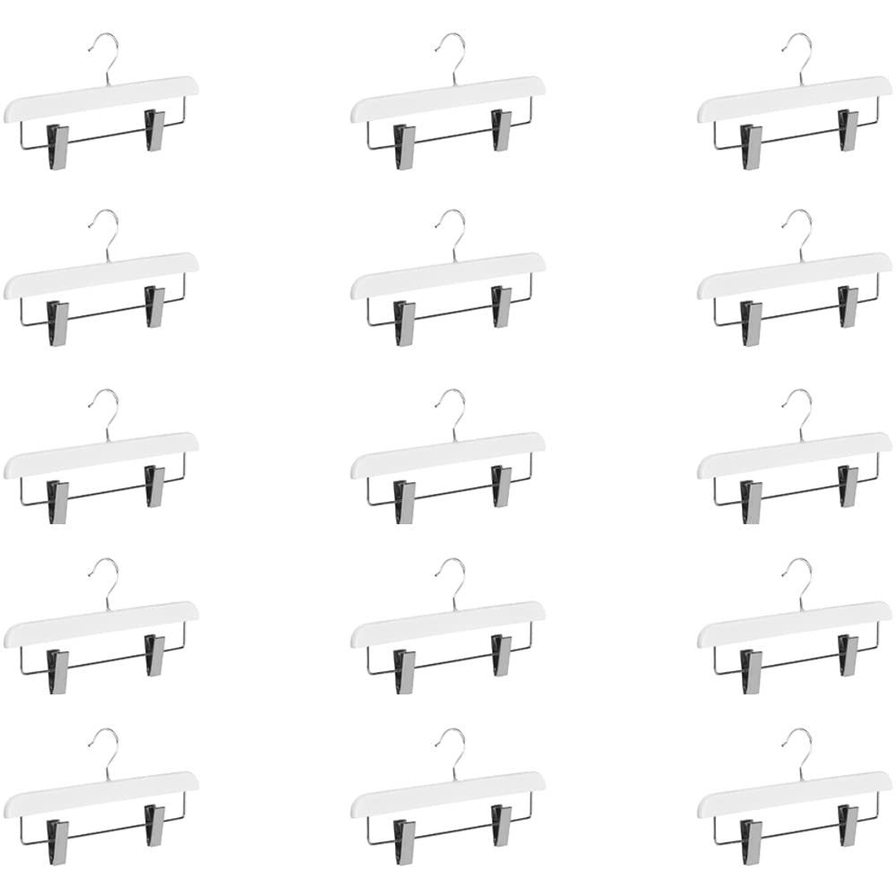 Abs Plastic Trouser Skirt Hangers, Perfect for Skirts, Pants, Slacks, Jeans, and More Set of 15 - White
