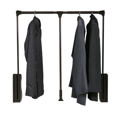 45-115cm Pull Down Wardrobe Rail, Lift Collapsible Closet Rod Aluminium Retractable Wardrobe Lift Hanger Organizer Storage System Soft Return Space Saving (Size : (45-60 cm) 17.7-23.6in)