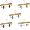 Abs Plastic Trouser Skirt Hangers, Perfect for Skirts, Pants, Slacks, Jeans, and More Set of 5 - Gold view 1
