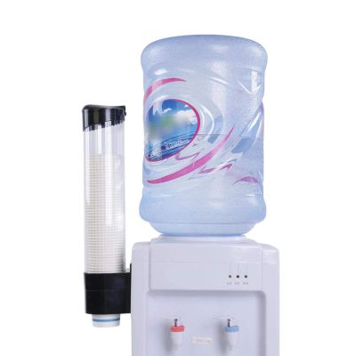 3.5 x 16.3in Cup Dispenser, Pull Type Wall Mounted Plastic Paper Cup Holder 1 Touch Button Cup Holder Rack for 7.5cm / 3.0in 60-80 Paper Cups Home Office Hospital(Black)