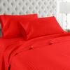 JB Linen 600 Thread Count Breathable, Soft and Premium100% Pima Cotton - Cal-King Size 4 Piece Sheet Set Fit 19" Inch to 21" Inch Deep Pocket Red Stripe. view 1
