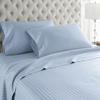 JB Linen 600 Thread Count Extra Soft Cooling Sheets for Hot Sleepers and Night Sweats 100% Egyptian Cotton King Size 4 Piece Sheet Set Fit 22" Inch to 26" Inch Deep Pocket Stripe. Light Blue view 1