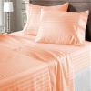 JB Linen 600 Thread Count Breathable, Soft and Premium100% Pima Cotton - Cal-King Size 4 Piece Sheet Set Fit 19" Inch to 21" Inch Deep Pocket Peach Stripe. view 1