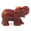 CAREG 2.5" Elephant Statue Natural Gemstone Carnelian Red Agate Crystal Carved Reiki Healing Stone Figurine Crafts Home Decoration view 2
